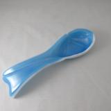 SR12046 - White w/Lt. Turquoise Blue "Fan" Large Spoon Rest