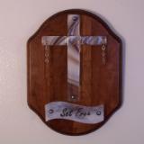WS10047 - "Set Free" Cross Sculpture mounted on Cherry Wood Placque