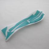 SR12075 - White with Abstract Lt. Aquamarine Large Spoon Rest