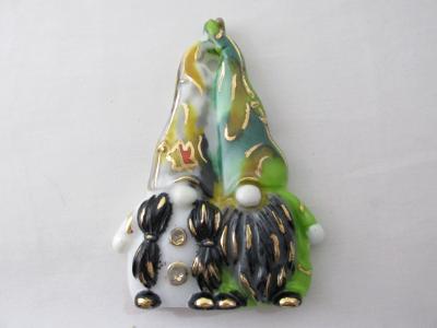 TO22108 -White & Green Camo Gnome Couple Christmas Tree Ornament