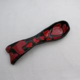 SR12048 - Black w/Red Hearts Large Spoon Rest
