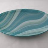 OV18037 - Peacock, White & Mint Oval Serving Dish