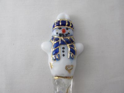 TO22119 - Tassel Scarf Snowman Ornament - Carribbean Blue Streaky