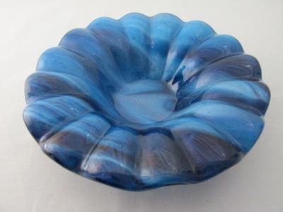 SB4020 - Copper Blue Streaky Sunburst Bowl (Candy Dish)