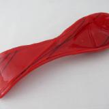 SR12066 - Red with Black Streamers Large Spoon Rest