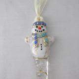 TO22035 - Tassel Scarf Snowman Ornament- Cobalt Blue, Turquoise Blue