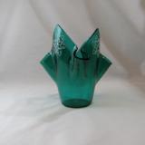 VO2080 - Emerald Green "Snowflake" Tall Votive Holder