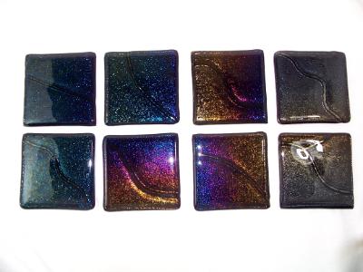 CO1215 - Designer Deep Royal Purple Iridized Coasters