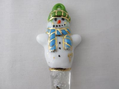 TO22077 - Tassel Scarf Snowman Ornament - Green/Lt Cyan