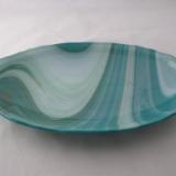 OV18039 - Peacock, White & Mint Oval Serving Dish