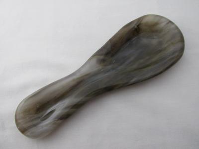 SR12121 - Dark Brown Streaky with Clear Small Spoon Rest