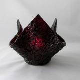 VO2138 - Red Granite Ripple Lotus Votive Holder