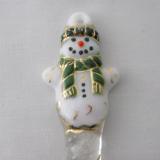TO22032 - Tassel Scarf Snowman Ornament- Adventurine Green
