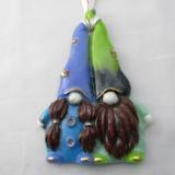 TO22081 - Blue & Green Gnome Couple Christmas Tree Ornament