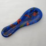 SR12091 - Carribean Blue with "Autumn" Collage Small Spoon Rest