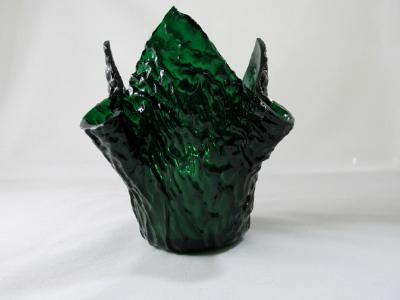 VO2141 - Emerald Green Granite Ripple Tall Votive Holder