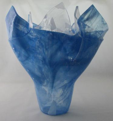 VA1186 - Egyptian Blue Wispy & Winter Collage Large Standard Vase