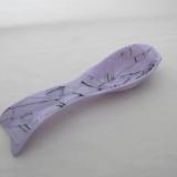 SR12078 - Neo Lavendar with Abstract Black Streamers Large Spoon Rest