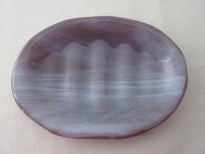SO15038 - Dusty Lilac with White Wispy Soap Dish