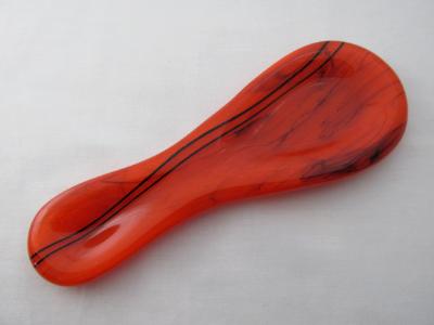 SR12124 - Orange with Black Streamers Small Spoon Rest