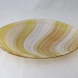OV18032 - Clear Amber & French Vanilla Oval Serving Dish