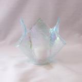 VO2053 - Clear Krinkle, Iridized "Lotus" Votive Holder
