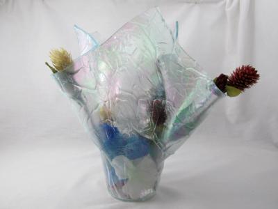 VA1149 - Krinkle, Iridized Centerpiece Vase