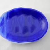 SO15048 - White & Cobalt Blue Wispy Soap Dish