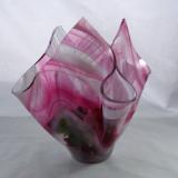 VA1077 - Peppermint Pink & White Baroque Centerpiece Vase