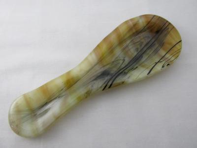 SR12112 - Amber Streaky and Black Streamers Small Spoon Rest