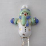 TO22031 - Large Snowman Ornament- Cobalt Blue, Mint Green