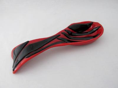 SR12067 - Red and Black Large Spoon Rest