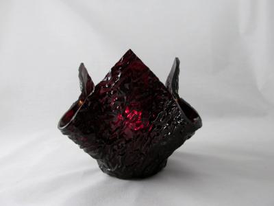 VO2167 - Red Granite Ripple Lotus Votive Holder