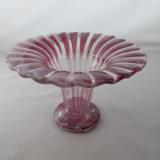 VA1143 - Cranberry Pink & White Swirl, Whirlpool Fluted Vase