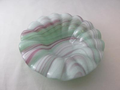 SB4023 - Lime Green, Pink & White Streaky Sunburst Bowl