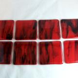 CO1213 - Red with Black Wispy Coasters