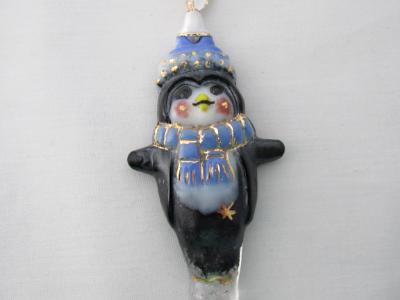 TO22041 - Penguin Icicle Ornament - Cobalt Blue