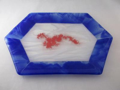 TR17012 - Red, White and Blue Octagonal Tray