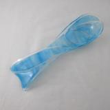 SR12056 - Clear with Turqouise Blue Streaky Large Spoon Rest