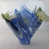 VA1182 - Cobalt Blue & White Baroque Centerpiece Vase