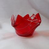 QT16023 - Lt Cherry Red, Transparent with White Streamers Q-Tip Holder