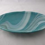 OV18038 - Peacock, White & Mint Oval Serving Dish